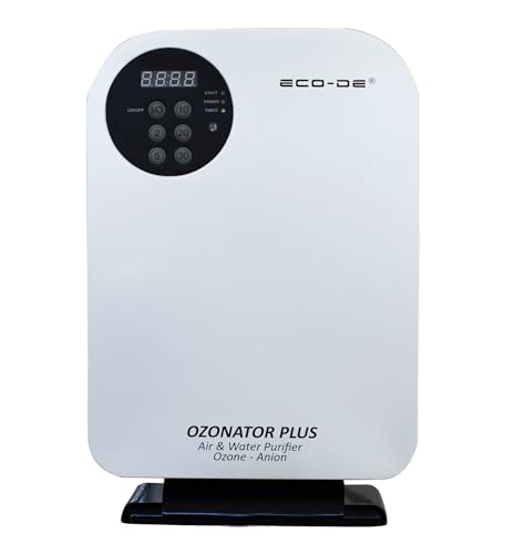 ECODE® Portable Ozongenerator - Geruchsneutralisierer und Absorber für Tabak - Ozonator Plus Luft- & Wasserreiniger, entfernt Pestizide von Gemüse, Lebensmittelreiniger mit Fernbedienung von ECO-DE