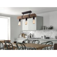 Eco-light - Ausgefallene Vintage led Deckenlampe mit Holzbalken 3-flammig, Breite 50cm Eco-light - Ausgefallene Vintage led Deckenlampe mit Holzbalken 3-flammig, Breite 50cm von ECO-LIGHT