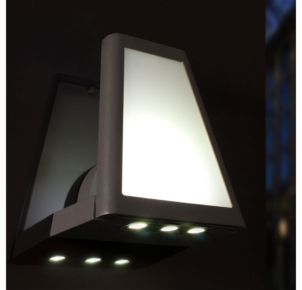ECO-LIGHT Außen-Wandleuchte, LED-Leuchtmittel fest verbaut, Neutralweiß, LED Wand Lampe Fassaden Außen Strahler Farb Filter ALU Anthrazit von ECO-LIGHT