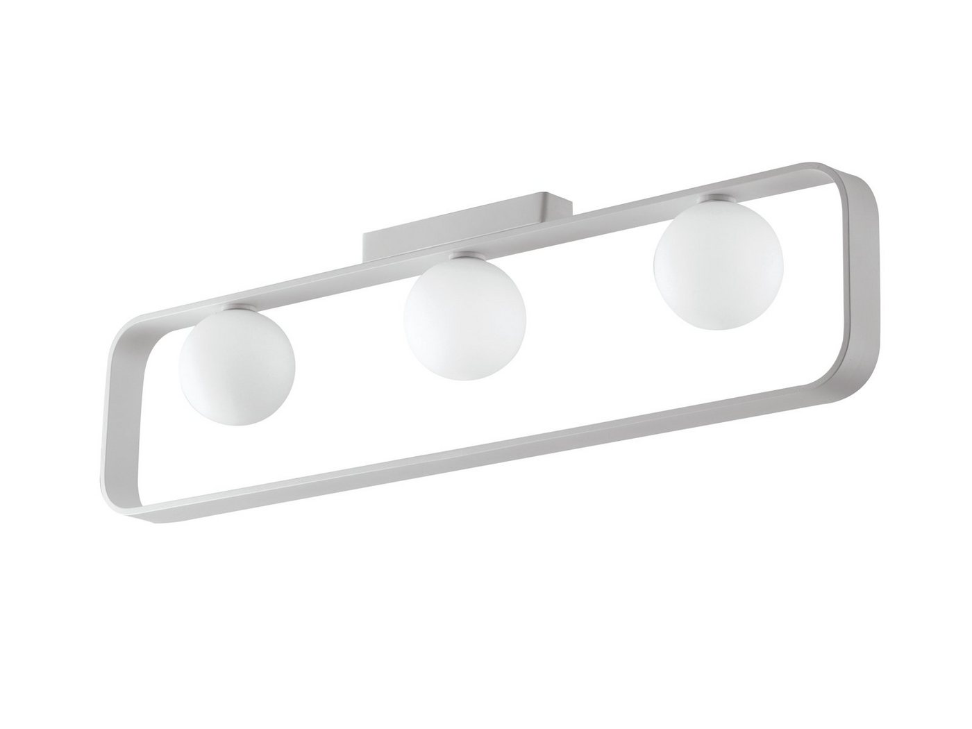 ECO-LIGHT LED Deckenleuchte, Dimmfunktion, LED wechselbar, Warmweiß, große Bauhaus Lampe mehrflammig mit 3x Glas-kugel Lampenschirm B: 80cm von ECO-LIGHT