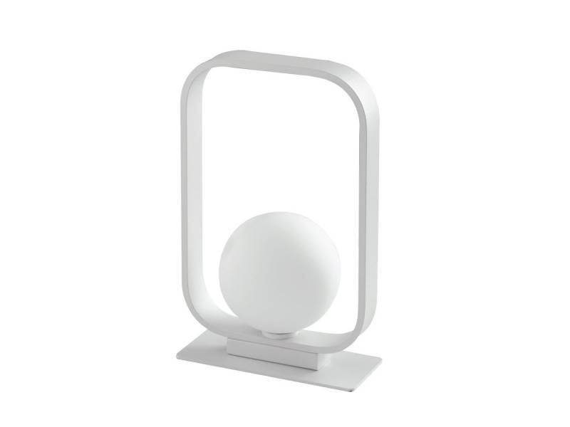 LUCE Design LED Nachttischlampe, Dimmfunktion, LED wechselbar, Warmweiß, kleine Fensterbank Bauhaus Lampe dimmbar, Glas-Kugel Lampenschirm Weiß von LUCE Design