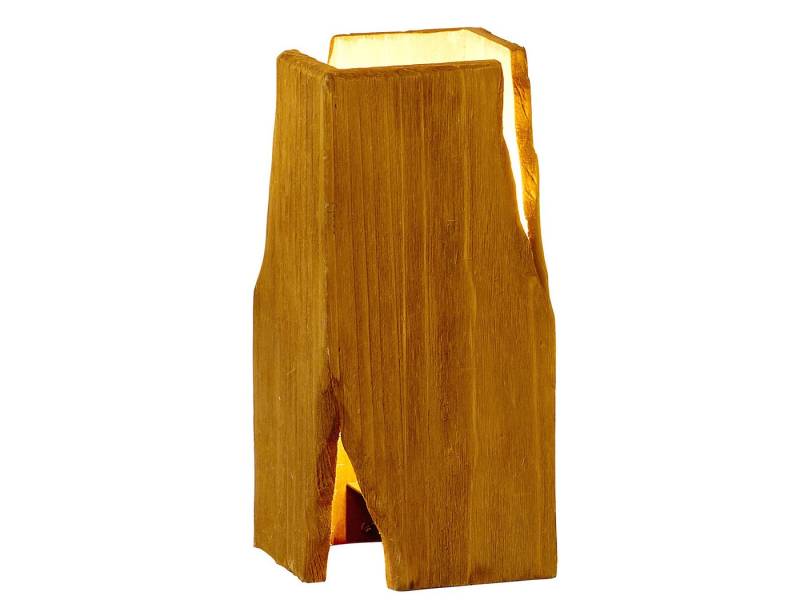 ECO-LIGHT LED Nachttischlampe, Dimmfunktion, LED wechselbar, über Schalter in 3 Stufen dimmbar, Warmweiß, Rustikale Holz-Lampe Holzstamm Design Landhaus-Stil klein, Höhe 25cm von ECO-LIGHT
