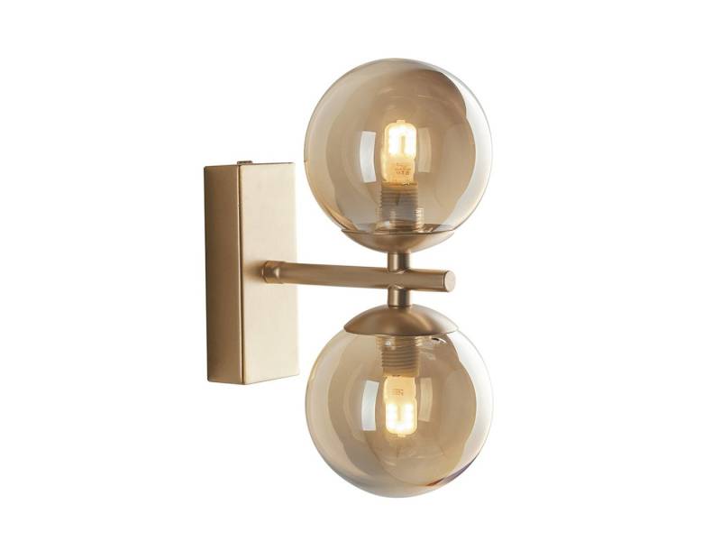 ECO-LIGHT LED Wandleuchte, Dimmfunktion, LED wechselbar, Warmweiß, innen, mit Schalter, Bauhaus Bubble Lampe 2x Glas-kugel, Gold, H: 23cm ECO-LIGHT LED Wandleuchte, Dimmfunktion, LED wechselbar, Warmweiß, innen, mit Schalter, Bauhaus Bubble Lampe 2x Glas-kugel, Gold, H: 23cm von ECO-LIGHT