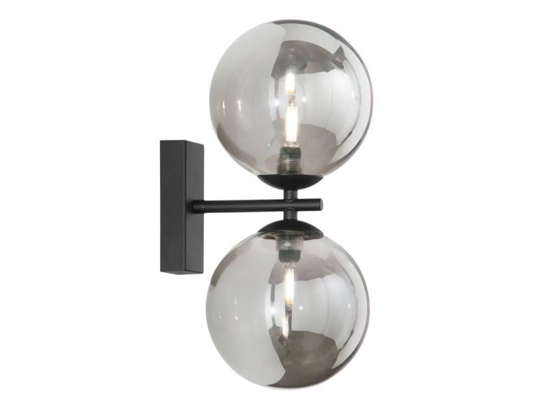 ECO-LIGHT LED Wandleuchte, Dimmfunktion, LED wechselbar, Warmweiß, innen, mit Schalter, Bauhaus Bubble Lampe 2x Rauchglas Kugel, H: 34cm von ECO-LIGHT