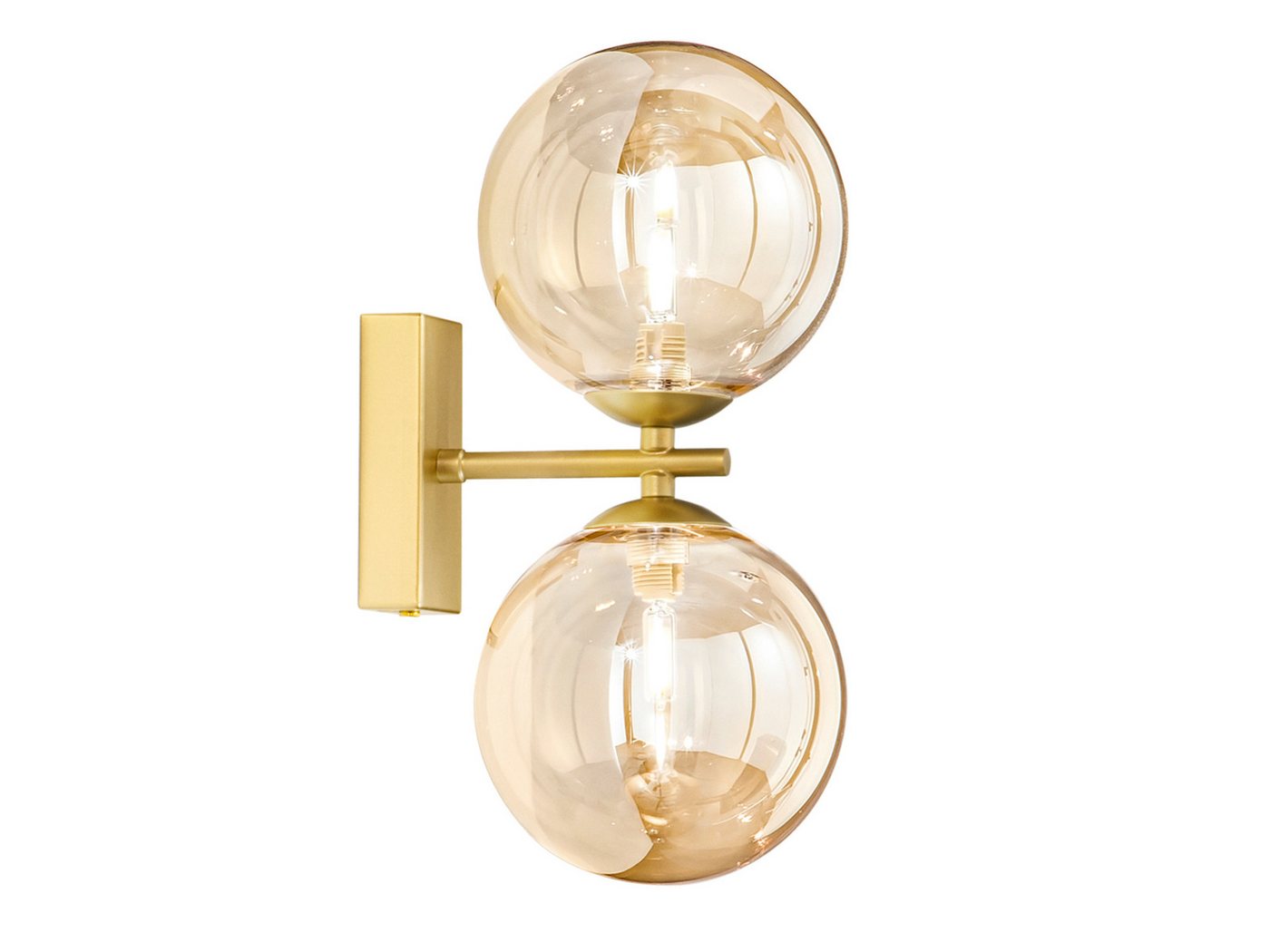 ECO-LIGHT LED Wandleuchte, Dimmfunktion, LED wechselbar, Warmweiß, innen, mit Schalter, Glas-kugeln, ausgefallen-e Kugellampe, Höhe 34cm von ECO-LIGHT