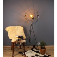Eco-light - Retro Stehleuchte led grid schwenkbarer Gitterschirm aus Metall Anthrazit, 146cm Eco-light - Retro Stehleuchte led grid schwenkbarer Gitterschirm aus Metall Anthrazit, 146cm von ECO-LIGHT