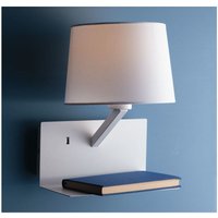 Eco-light - led Wandlampe Weiß mit Stoff Lampenschirm, usb Lampe mit Ladefunktion & Ablage von ECO-LIGHT