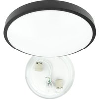 Runde Deckenleuchte für zwei Leuchtmittel 2x E27 Schwarz Aufbau von ECO-LIGHT