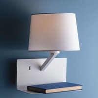 Wandlampe ciak Weiß mit Stoff Lampenschirm, usb Lampe mit Ladefunktion & Ablage von ECO-LIGHT