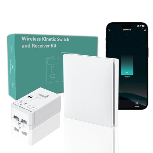 Drahtloses Lichtschalter-Set, Wifi Smart Switches, Batterieloser wasserdichter IP65-Kineticschalter, RF- und APP-Steuerung, Kompatibel mit Google Assistant und Amazon Alexa, Belastbarkeit 1000W Drahtloses Lichtschalter-Set, Wifi Smart Switches, Batterieloser wasserdichter IP65-Kineticschalter, RF- und APP-Steuerung, Kompatibel mit Google Assistant und Amazon Alexa, Belastbarkeit 1000W von ECO-NEWLEAF