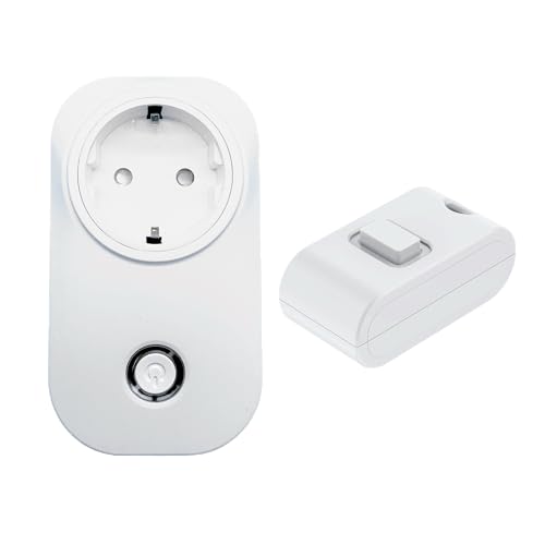 Fernbedienbare Steckdosen, ECO-NEWLEAF Kinetic Fernbedienungssteckdose, 13A kabellose Steckdose mit selbstbetriebenem Fernbedienung für Haushaltsgeräte, Fernsteckdose mit 30 m Reichweite (Pack of 1) von ECO-NEWLEAF