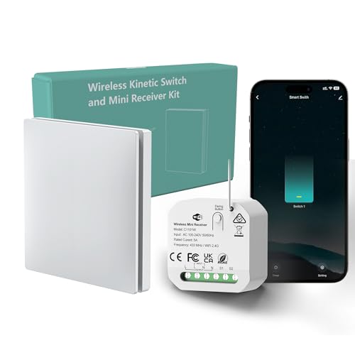 WiFi Smart Wireless Lights Switch Kit, ECO-NEWLEAF Waterproof On/Off Switch Compatible with Alexa & Google Assistant Voice Control Timing Function von ECO-NEWLEAF