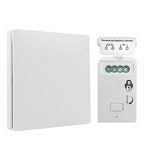 Wireless Lichtschalter Kit, Wifi Smart Wireless Dimmschalter, Keine Verkabelung Wasserdicht Kinetic Switch Fernbedienung, Kompatibel mit Alexa und Google Assistant, Sprachsteuerung von ECO-NEWLEAF
