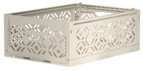 Mini Klappbox 8er Set | Faltbarer Schreibtisch Aufbewahrungskoffer Behälterkorb | Stabile Faltkiste aus Kunststoff stapelbar Faltbox | Ökologisch aus recyceltem Material | DE (warm grey) von ECO RETAIL