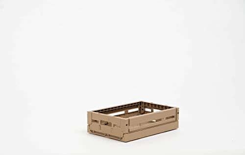 Wood Look Klappbox 10er Set | Faltbarer Schreibtisch Aufbewahrungskoffer Behälterkorb | stabile Faltkiste aus Kunststoff stapelbar Faltbox | recyceltes Material (Wood, 20 x 30 x 08 cm) von ECO RETAIL