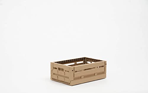 Wood Look Klappbox 10er Set | Faltbarer Schreibtisch Aufbewahrungskoffer Behälterkorb | stabile Faltkiste aus Kunststoff stapelbar Faltbox | recyceltes Material (Wood, 20 x 30 x 11 cm) von ECO RETAIL