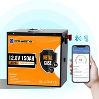12V 150Ah LiFePO4 Akku Bluetooth Lithium batterie 120A bms Schutz mit Low Temperature Schutz und Max. 15000 Zyklens und für Solaranlage, Wohnmobil, von ECO-WORTHY