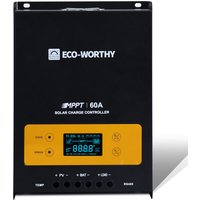 Eco-worthy - 12V/24V mppt 60A Solarladeregler mit OLED-Display für SLA/GEL/LI/FLD-Batterien, intelligenter Schutz vor Mehrfachladung der Module, von ECO-WORTHY