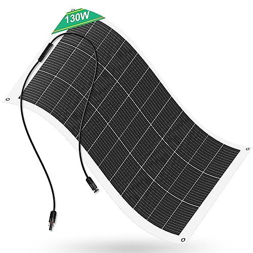 ECO-WORTHY 130W 12V Solarpanel Flexibel Monokristallines Solarpanel, Solarmodul mit Ladekabel für Wohnmobil Auto Boot 12V Batterien von ECO-WORTHY