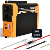 2000W 12Vdc-230Vac Pure Sine Wave Inverter Netzunabhängiger Solar Wechselrichter,eingebautem Dual 18W USB-Anschluss, 2 AC-Steckdosen, 1 von ECO-WORTHY