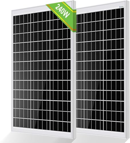 ECO-WORTHY 240W 12V Solarpanel Monokristallines, 2 Stücke 120W Solarmodul Ideal zum Aufladen von 12V Batterien, für Wohnmobil Garten Camper Boot und Dach des Hauses von ECO-WORTHY