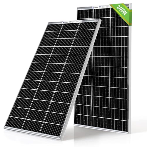 ECO-WORTHY 240W Bifazial Solarpanel, 2 Stücke 120W Monokristallines Solarmodul Ideal zum Aufladen von 12V Batterien, für Wohnmobil Garten Camper Boot und Dach des Hauses von ECO-WORTHY