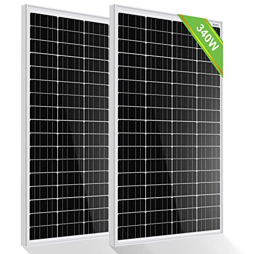 ECO-WORTHY 340W 12 Volt Monokristallines Solarmodul, 2 Stücke 170W Solarpanel Ideal zum Aufladen von 12V Batterien, für Wohnmobil Garten Camper Boot und Dach des Hauses von ECO-WORTHY