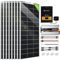 ECO-WORTHY 6kWh/Tag Solarpanel Balkonkraftwerk Solaranlange 1560W 24V für netzunabhängige:8 Stücke 195W Bifaziale Solarmodul + 3000W 24V-220V von ECO-WORTHY
