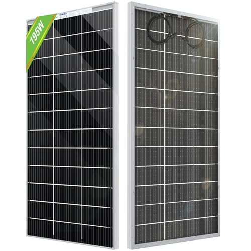 ECO-WORTHY Bifacial Solarpanel 195W 18V, Monokristallin Solarmodul für 12V Batterien, Photovoltaik, Solarpanel 12V Ideal für Wohnmobil, Balkonanlage, Gartenhäuse, Boot von ECO-WORTHY