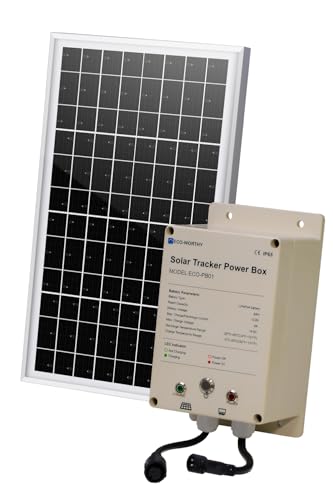ECO-WORTHY Power Box für Solar Tracker System IP65 Wasserdicht: 10W monokristallines Solarpanel + 6AH 12V LiFePO4 Akku Batterie mit 3000+ Zyklen und BMS Schutz Plug and Play für Garten und Outdoor von ECO-WORTHY