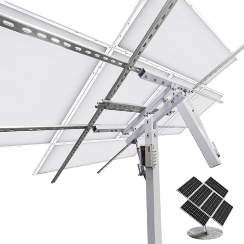 ECO-WORTHY Solarpanel Halterung Zweiachsiges Tracking-System(Steigerung um 40% Leistung) mit Tracker-Controller, komplettes Solar-Tracker-Kit, ideal für verschiedene Solarmodule, für Hof/Farm/Feld von ECO-WORTHY