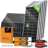 Eco-worthy - 10.2kWh Solaranlange 2500W 48V Solarsystem Off Grid Kit für Wohnmobile/Privathaushalte: 15 Stücke 170W Solarpanel + 5000W 48V Hybrid von ECO-WORTHY