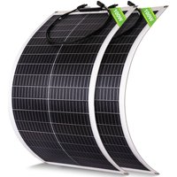Eco-worthy - 2x 100W 12V Solarpanel Flexibel Monokristallines Solarpanel, Solarmodul mit Ladekabel für Wohnmobil Auto Boot 12V Batterien von ECO-WORTHY
