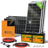 Eco-worthy - 4,68kWh Solaranlange komplettset 1170W 24V mit Batterie netzunabhängig für Wohnmobil: 6 Stücke 195W Solarmodul + 2 Stücke 100Ah von ECO-WORTHY