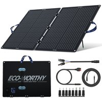 Eco-worthy - neuwertig] 100W Faltbares Solarpanel Faltbar Tragbar Monokristalline mit Neigungshalterungen mit einstellbarem Winkel,MC-4 und 4 dc von ECO-WORTHY