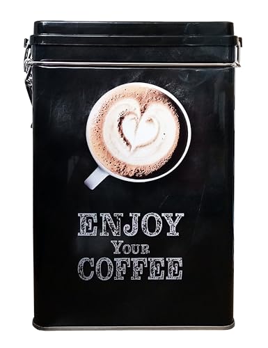 ECO KAFFEEDOSE aus Metall 14x19x8cm luftdicht Schwarz Metalldose Blechdose Metall Dose Kaffee Vorratsdose Aromadose Aufbewahrungsbehälter 59 ECO KAFFEEDOSE aus Metall 14x19x8cm luftdicht Schwarz Metalldose Blechdose Metall Dose Kaffee Vorratsdose Aromadose Aufbewahrungsbehälter 59 von ECO