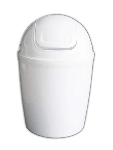 ECO TISCHABFALLEIMER Schwingdeckel 19cm Kosmetikeimer Papierkorb Mülleimer 4 Farben 41 (Weiss) von ECO