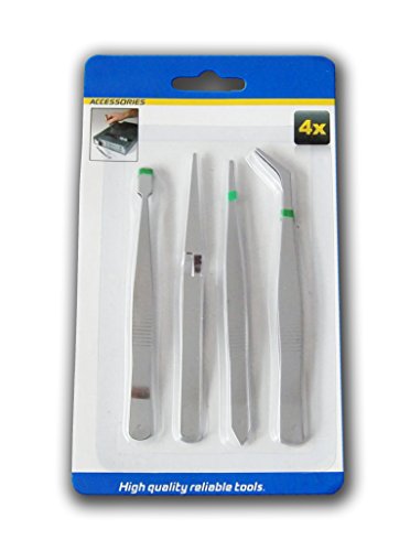 PINZETTEN SET 4-tlg. Pinzette Spitzpinzette gebogen Flachpinzette Kreuzpinzette 05 PINZETTEN SET 4-tlg. Pinzette Spitzpinzette gebogen Flachpinzette Kreuzpinzette 05 von ECO