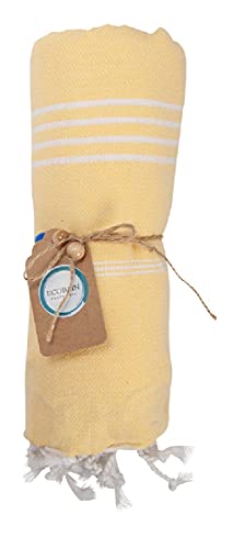 ECOBAIN Classic Towel 100 x 180 cm Handtuch Dusch-, Sauna- und Badetuch Wickeltuch Hamam (Yellow) von ECOBAIN