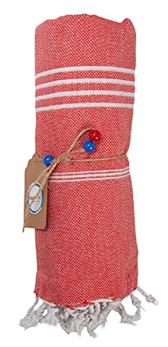 ECOBAIN Classic Towel 100 x 180 cm Handtuch Dusch-, Sauna- und Badetuch Wickeltuch Hamam (red) von ECOBAIN