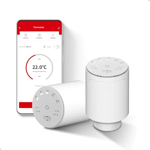 ECOBAY GEM Smart Heizkörperthermostat 2er-Pack, Zigbee TRV Erweiterung, Thermostatventil für Heizkörper, App- & Sprachsteuerung (Alexa, Google Assistant), Energiesparend von ECOBAY
