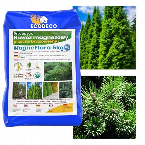 ECODECO Koniferen Dünger MagneFlora | Heckendünger Mehrkomponenten-Granulat gegen Verbräunung von Nadelbäumen | Langzeit Dünger für Thuja 5kg ECODECO Koniferen Dünger MagneFlora | Heckendünger Mehrkomponenten-Granulat gegen Verbräunung von Nadelbäumen | Langzeit Dünger für Thuja 5kg von ECODECO