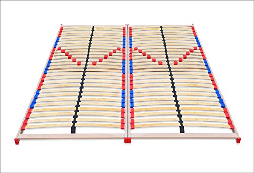 ECOFORM Lattenrost mit Härtegradregulierung + BEWEGLICH-ELASTISCHEN Duo-Kappen 140/160/180/200cm x 200cm - vom Hersteller (140 x 200 cm) von ECOFORM