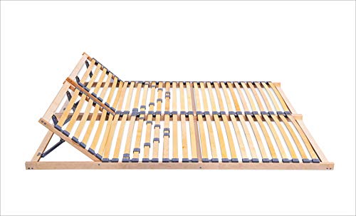 ECOFORM Lattenrost mit Integrierter KOPFTEILVERSTELLUNG und Härtegradregulierung 120/140/160/180/200x200cm, Federholzrahmen Bettrahmen, Kopfteil Verstellbar - vom Hersteller (180 x 200 cm) von ECOFORM