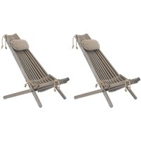 Ecofurn - Chilienne aus Holz EcoChair mit Kissen (2er-Set) Pinie grau von ECOFURN