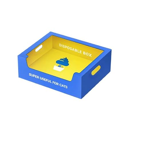 Tragbare Kratzbox mit Kratzbrett,Disposable Cat Litter Tray, Foldable Paper Toilet, Travel Cat Litter Box, Durable and Waterproof, Easy Disposal, Portable,Cat Toilet Box Paper Bowl von ECOJEN
