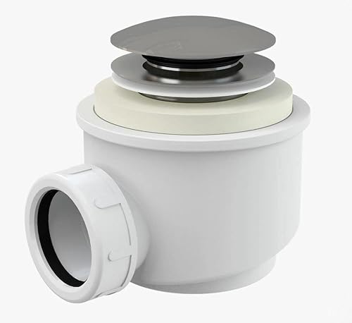 ECOLAM® Ablaufgarnitur Click Clack Pop up für Duschwannen Dusche Ablauf Siphon 50 mm PP Alcaplast A466-50 von ECOLAM