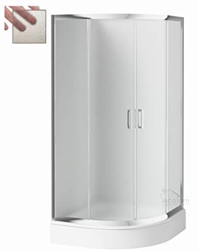 ECOLAM® Duschkabine Dusche Viertelkreis 80x80 x 170 cm R55 Echtglas ESG Strukturglas von ECOLAM