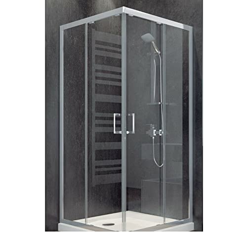 ECOLAM® Duschkabine Modern Viereck 90 x 90 x 165 cm niedrig Duschabtrennung Dusche Klarglas Echtglas gehärtetes Glas Schiebetüren transparent easy clean von ECOLAM