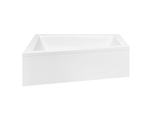 ECOLAM Badewanne Eckbadewanne Eckwanne Trapezwanne Intima 150x85 LINKS + Schürze Ab- und Überlauf Automatik Füße Silikon von ECOLAM